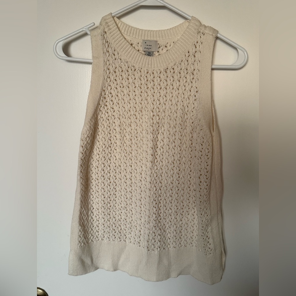 A New Day Ivory Knit Top